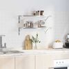 vidaXL Wall Shelf Silver Stainless Steel 29.5 x 11.8 x 1.2 in