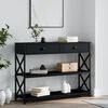 vidaXL Console Table Black Engineered wood 39.4 in x 11.0 in x 29.5 in