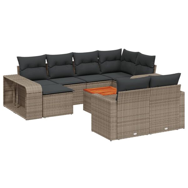 vidaXL Garden Sofa Set Grey