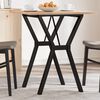 vidaXL Dining Table Natural Pine Solid Pine Wood and Powder-Coated Steel