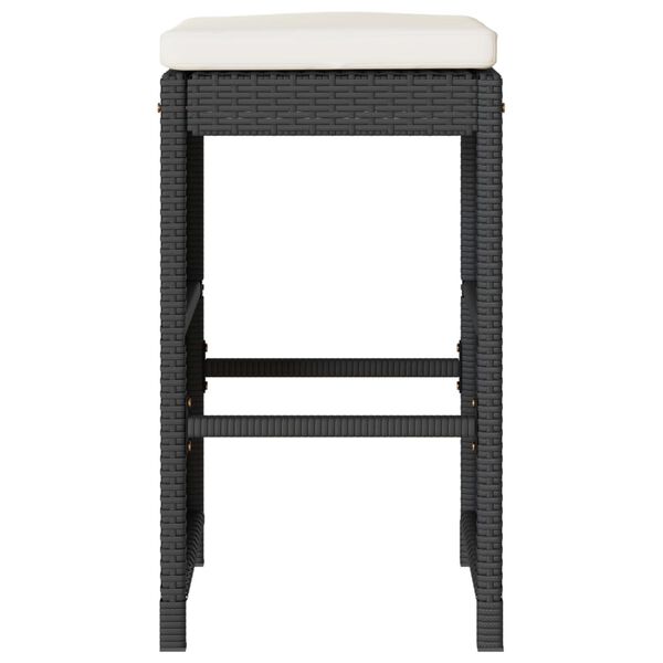vidaXL Garden Bar Stool Set of 4 Black, Cream