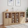 vidaXL Sideboard Sonoma Oak Engineered wood, Glass Large Sideboard