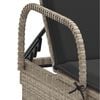 vidaXL Sun Lounger Light Grey PE Rattan Standard Foldable Sun Lounger