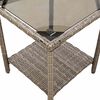 vidaXL Garden Sofa Grey PE rattan Medium Adjustable Feet
