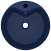 vidaXL Luxury Wash Basin with Overflow Matt Dark Blue 14.2x5.1" Ceramic
