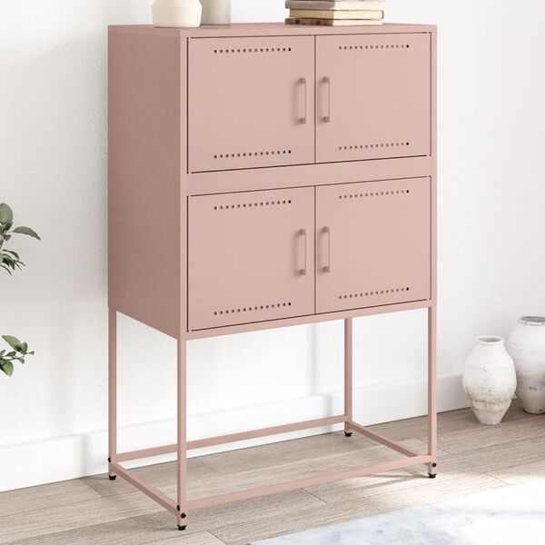 vidaXL Sideboard Pink Steel Medium Sideboard Rectangular Industrial
