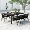vidaXL Garden Dining Set Black