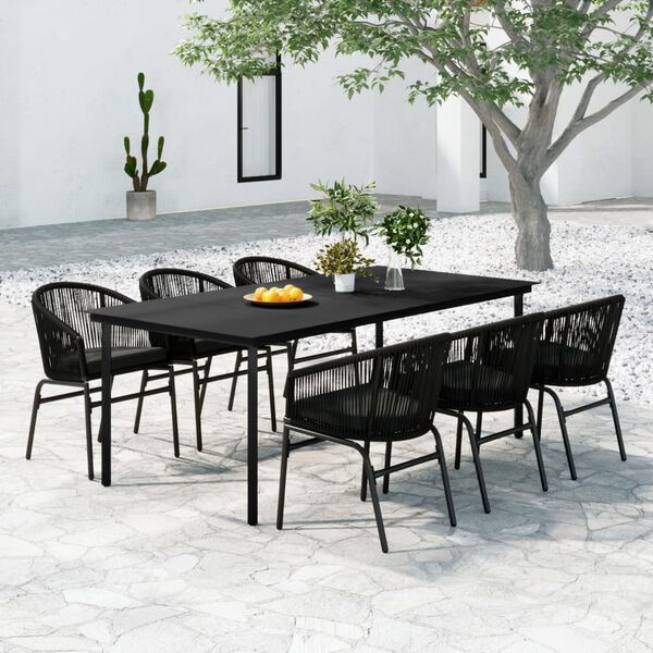 vidaXL Garden Dining Set Black