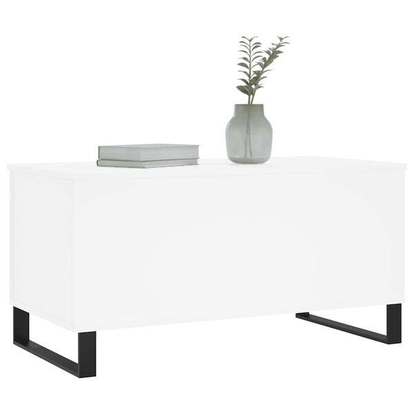 vidaXL Coffee Table White Engineered Wood, Metal Medium Coffee Table