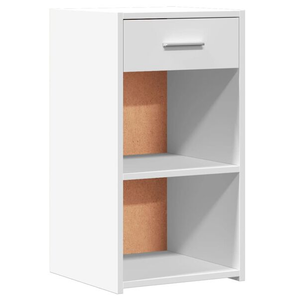 vidaXL Bedside Cabinet Set of 2 White Engineered Wood Compact