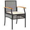 vidaXL Garden Dining Set Black PE Rattan Removable Covers