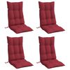vidaXL Highback Chair Cushion Set of 4 Wine Red