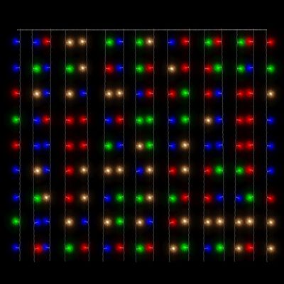 vidaXL LED Curtain Fairy Lights 1.2"x1.2" 300 LED Colorful 8 Function