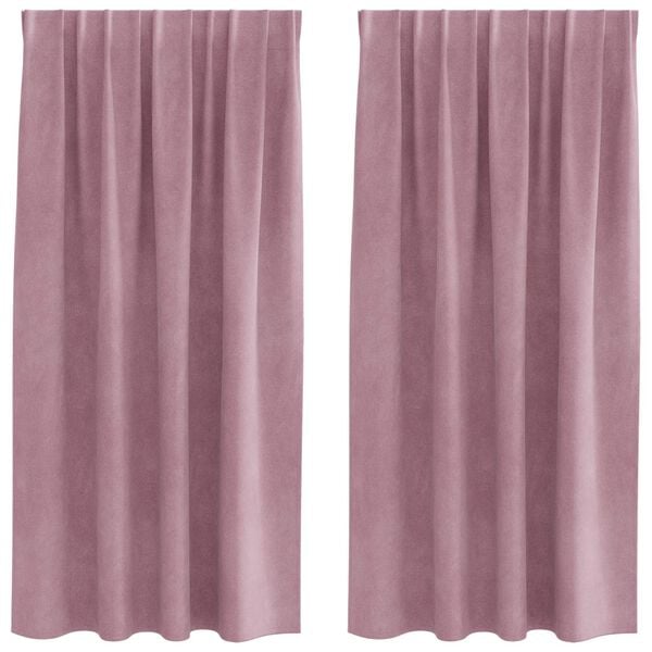 vidaXL Blackout Curtains 2 pcs Dark Pink 55.12 x 68.90 in Velvet