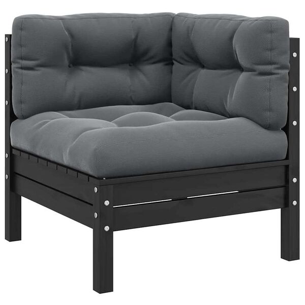 vidaXL Garden Lounge Set 3 Piece Black, Anthracite