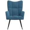 vidaXL Relaxing Chair Blue Velvet (100% polyester), steel Medium