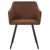 vidaXL Chair Set of 4 Brown Fabric (100% polyester), metal Medium