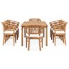 vidaXL 9 Piece Patio Dining Set with Cushions Solid Teak Wood