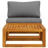 vidaXL Wooden Sofa Set Dark Grey Solid acacia wood, 100% polyester