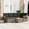 vidaXL Garden Sofa Set Grey PE rattan 7 Piece Adjustable Feet