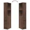 vidaXL Narrow Bathroom Cupboard Brown Oak Engineered Wood Slim