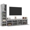vidaXL 4 Piece TV Wall Units with LED Concrete Gray Engineered Wood