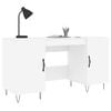 vidaXL Desk White Engineered wood, iron, aluminum alloy Medium Desk