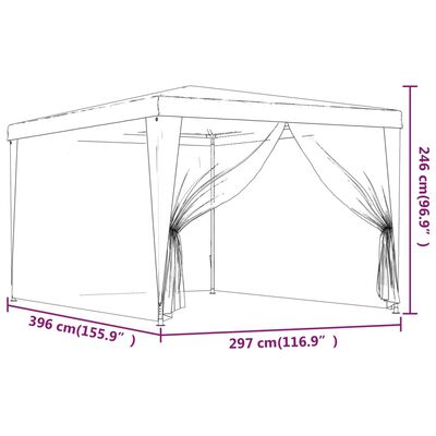 vidaXL Party Tent with 4 Mesh Sidewalls Green 9.8'x13.1'HDPE