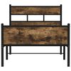 vidaXL Bed Frame Smoked oak Steel, engineered wood Twin Twin Bed Frame