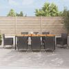 vidaXL Patio Dining Set Set of 8 Black