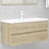 vidaXL Sink Cabinet With Basin Sonoma oak, white Engineered wood, ceramic