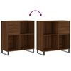 vidaXL Record Cabinet Brown Oak Engineered wood and iron