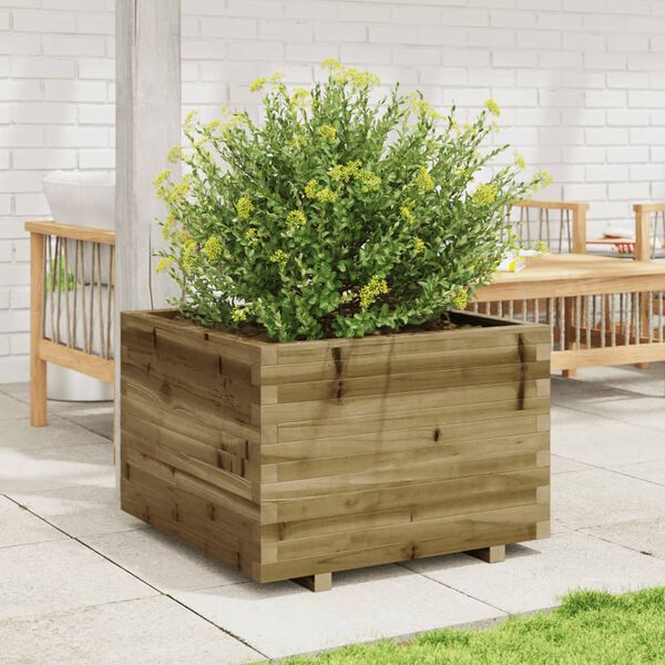 vidaXL Garden Planter Natural Wood Solid Pine Wood Medium Durable