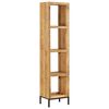 vidaXL Bookshelf Natural Mango Wood Solid Mango Wood Medium Bookshelf