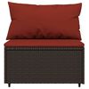vidaXL Patio Lounge Set Brown with cinnamon red cushions