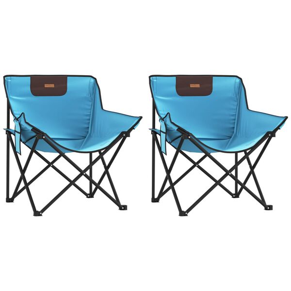 vidaXL Camping Chair Bright Blue 600D Polyester with PE coating, Steel