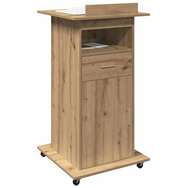 vidaXL Podium Artisan Oak 21.65 x 21.65 x 42.13 in Engineered Wood