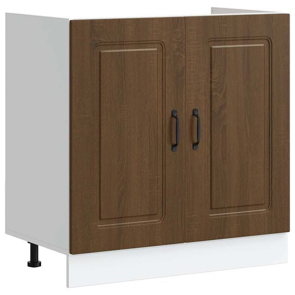 vidaXL Sink Base Cabinet Brown Oak Engineered Wood 31.5x18.1x32.1 in