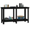 vidaXL Work Bench Black 55.1x19.7x31.5" Solid Wood Pine