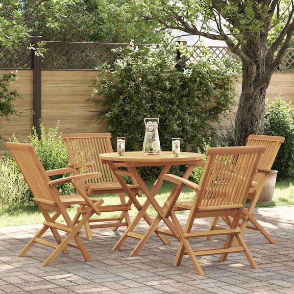 vidaXL Garden Dining Set Warm teak wood Fine sanded teak hardwood Medium
