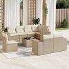 vidaXL Garden Sofa Set Beige PE Rattan Large Modular Garden Sofa Set