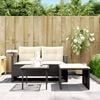 vidaXL Garden Sofa Set Black PE Rattan 2-Seater Adjustable Feet