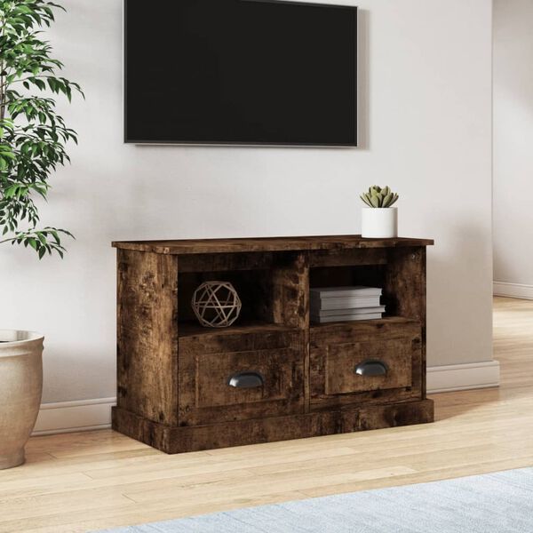 vidaXL TV Cabinet Smoked Oak Engineered Wood 31.5 x 13.8 x 19.7 in