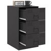 vidaXL Bedside Cabinet Set of 2 Black Cold-rolled steel Standard