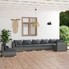 vidaXL Garden Lounge Set Gray PE rattan, powder-coated steel, plastic