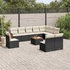 vidaXL Garden Sofa Set Black and Cream