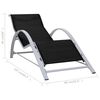 vidaXL Sunlounger Black Textilene, Aluminum, Steel Standard Ergonomic