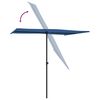 vidaXL Garden Parasol Azure Blue Aluminium, Polyester 6.6 x 4.9 feet
