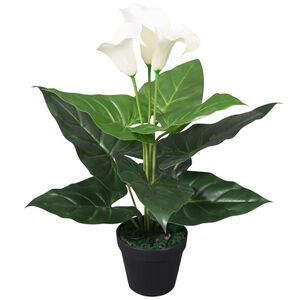 vidaXL Fake Plant White Plastic Small Durable Fake Plant Cylindrical
