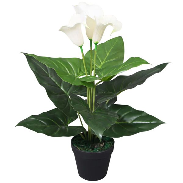 vidaXL Fake Plant White Plastic Small Durable Fake Plant Cylindrical